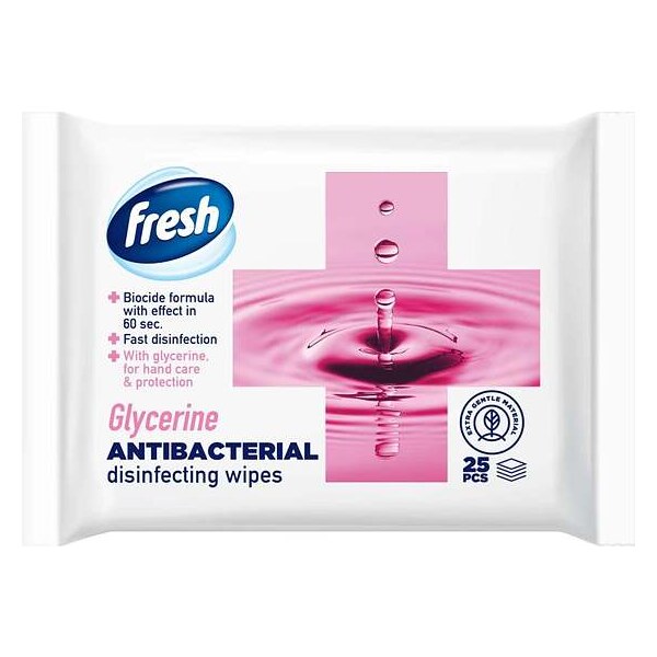 25/1 FRESH ANTIBAKTERIJAL VLAŽNA MARAMICA GLICERIN*