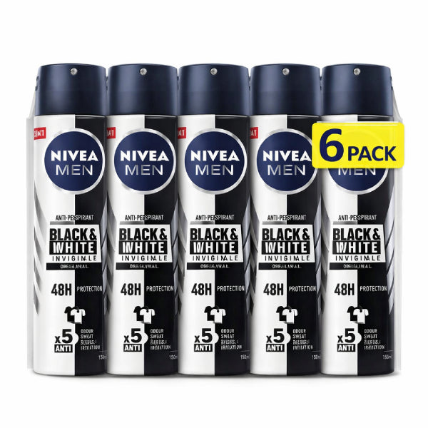 150ML NIVEA DEO BLACK&WHITE ORIGINAL W PAKET (6 komada)