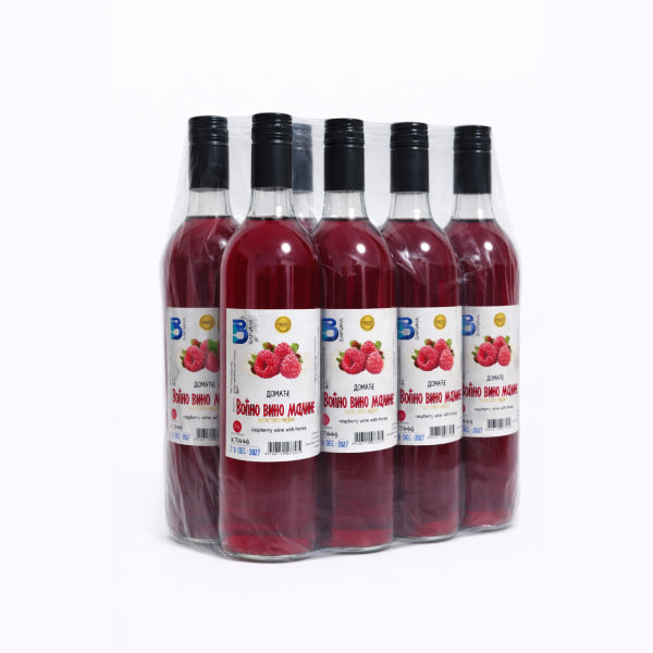 1L MALINOVO VINO ZASLAĐENO MEDOM VARJAČA PAKET (6 komada)