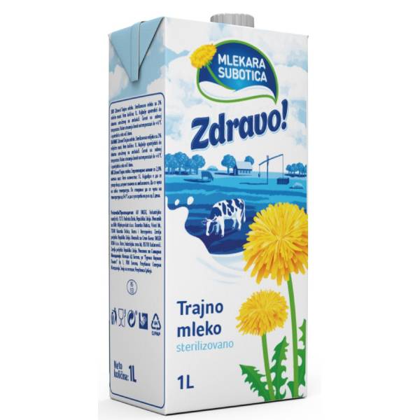 1L MLEKARA SUBOTICA ZDRAVO UHT DUGOTRAJNO MLEKO 2%MM