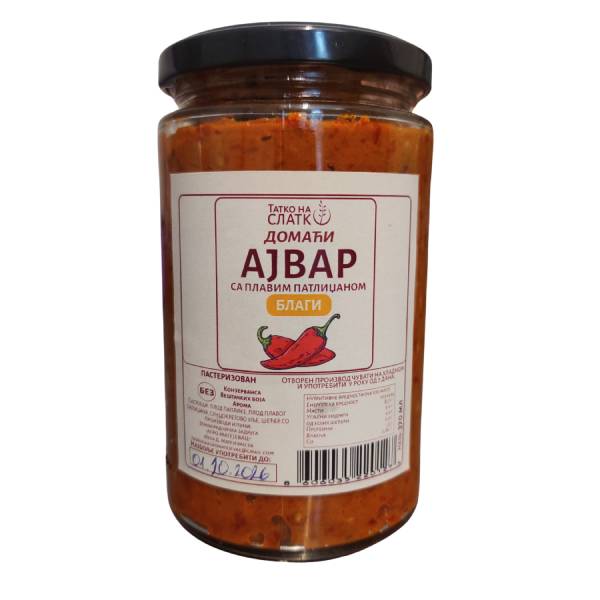 370ML DOMAĆI AJVAR SA PLAVIM PATLIDŽOM BLAGI TATKO NA SLATKO