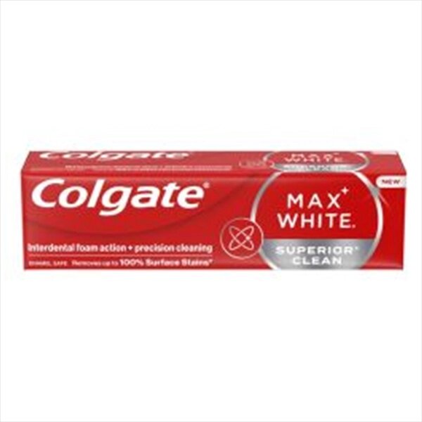 75ML COLGATE PASTA MAX WHITE SUPERIOR CLEAN*
