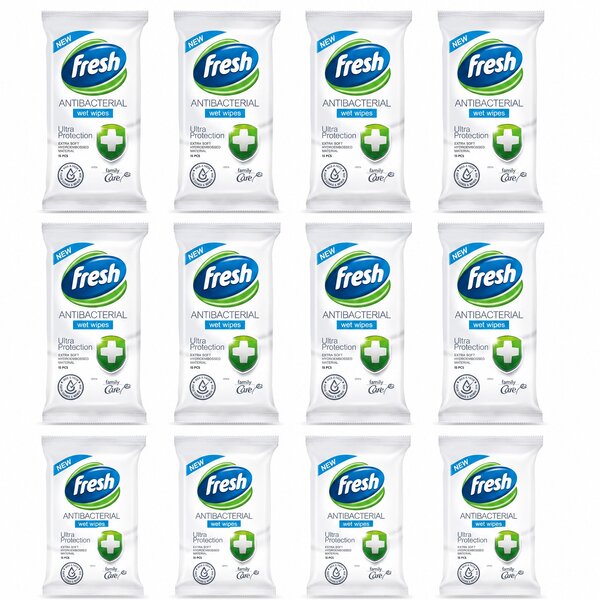FRESH VLAZNE MARAMICE 15/1 ANTIBACTERIAL PAKET (12 komada)