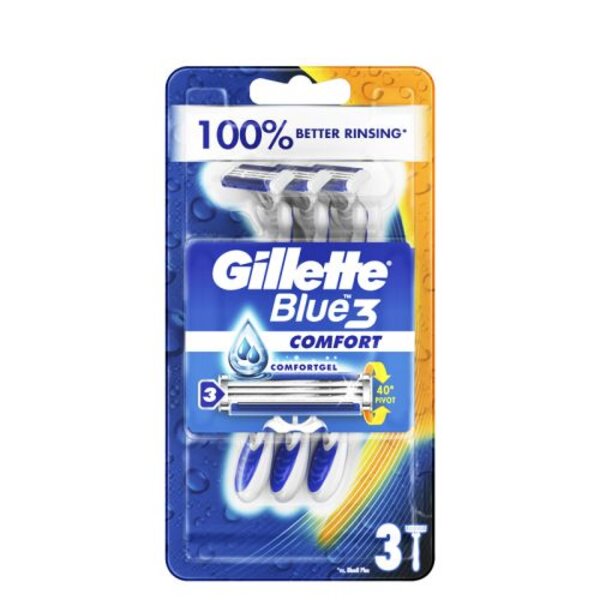 GILLETTE BRIJAC BLUE 3 COMFORT 3KOM (PLAVI)*