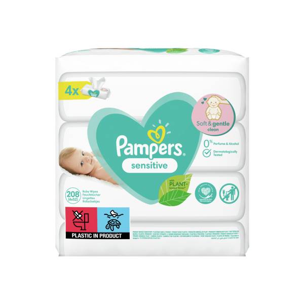 PAMPERS WIPES 4X52 SENSITIVE