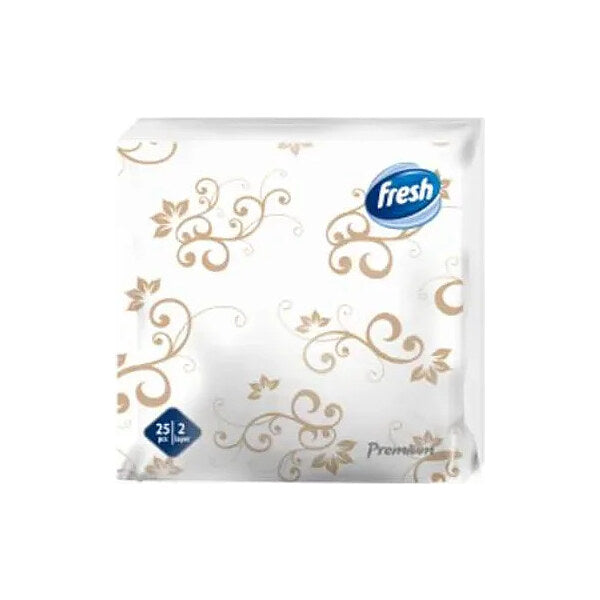 25/1 FRESH DEKOR PREMIUM BELA ZLATO SALVETA 38X38*