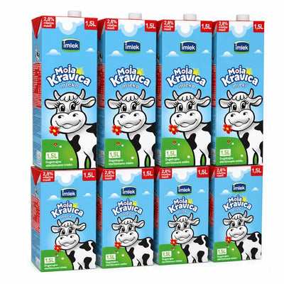 1.5L MOJA KRAVICA UHT MLEKO 2.8%MM Paket (8 Komada)