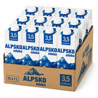 1L DUKAT UHT DUGOTRAJNO ALPSKO MLEKO 3.5%MM Paket(12 Komada)