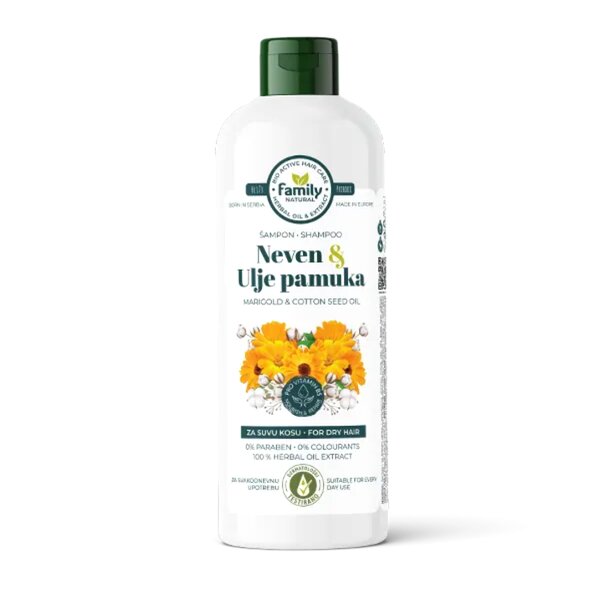 1L FAMILY  NATURAL ŠAMPON ZA KOSU NEVEN&ULJE PAMUKA