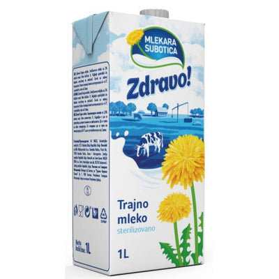 1L MLEKARA SUBOTICA ZDRAVO UHT DUGOTRAJNO MLEKO 2%MM
