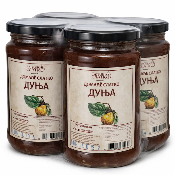 212ML DOMAĆE SLATKO OD DUNJE TATKO NA SLATKOPaket (4 komada)