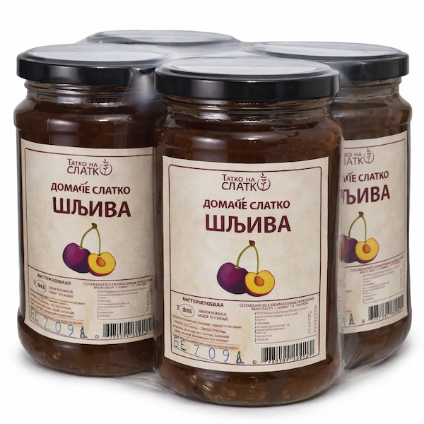 212ML DOMAĆE SLATKO OD ŠLJIVE TATKO NA SLATKO Paket (4 komada)