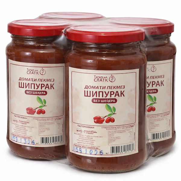 370ML DOMAĆI PEKMEZ OD ŠIPURKA BEZ ŠEĆERA TATKO NA SLATKO Paket (4 komada)