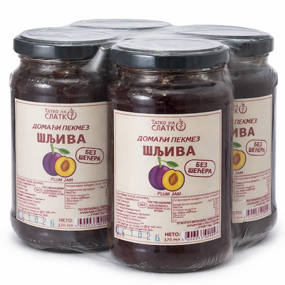 370ML DOMAĆI PEKMEZ OD ŠLJIVE BEZ ŠEĆERA TATKO NA SLATKO Paket (4 komada)
