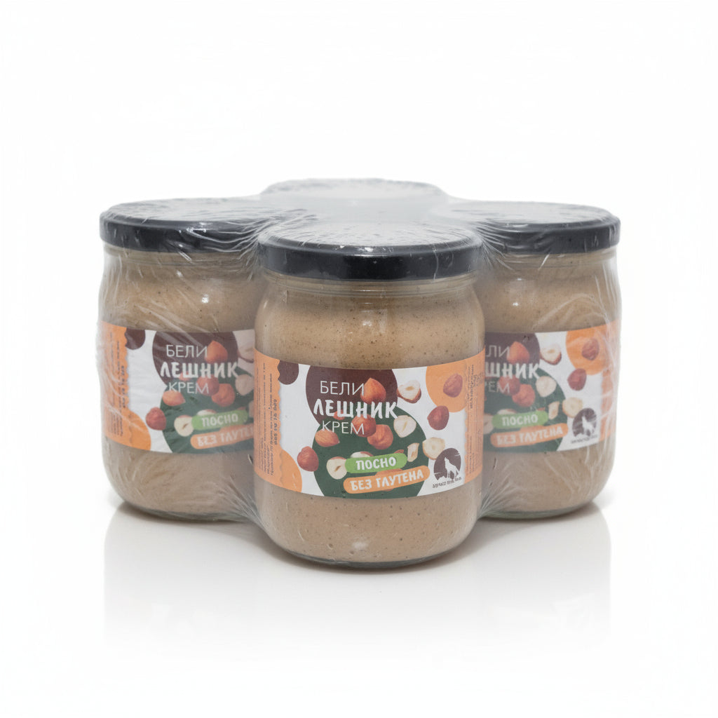 500G BELI LEŠNIK KREM(POSNO) ZDRAVO KOD RUSA Paket (4 Komada)