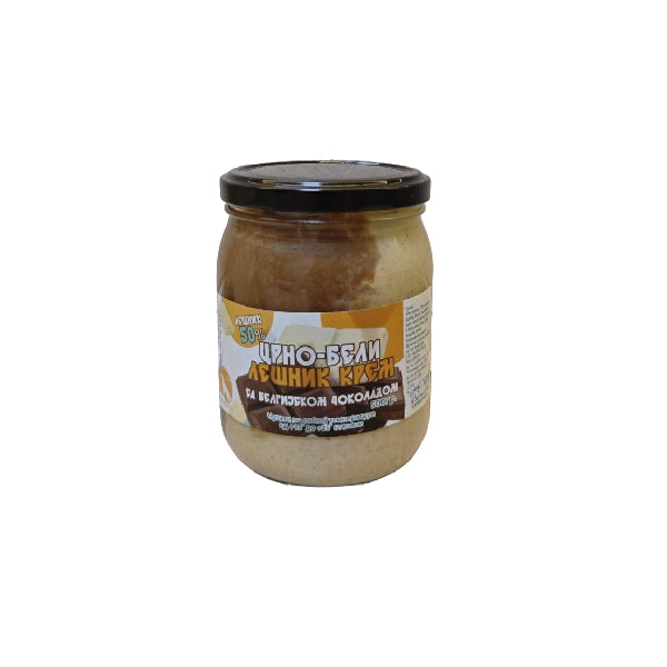 500G CRNO BELI LEŠNIK KREM  SA BELGIJSKOM ČOKOLADOM