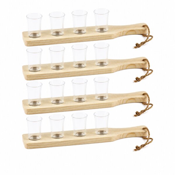 LUXIA FIESTA SET DRVENA DASKA I ČAŠICE 4/1 PAKET (3 komada)