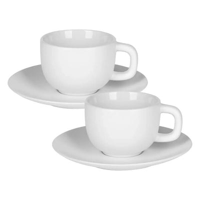 LUXIA TOTEM MINI SET ŠOLJE ZA ESPRESSO SA TACNAMA BELE 2x85ML