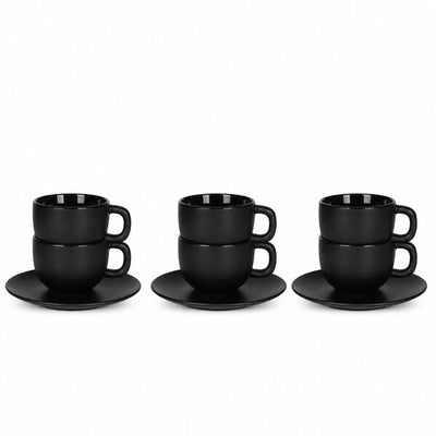 LUXIA TOTEM SET ŠOLJE ZA CAPPUCCINO CRNE 2x200ML PAKET (3 komada)