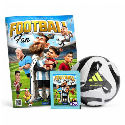 MALI FUDBALER PAKET - ORIGIAL ADIDAS LOPTA I ALBUM FOOTBALL FAN SA 25 KESICA